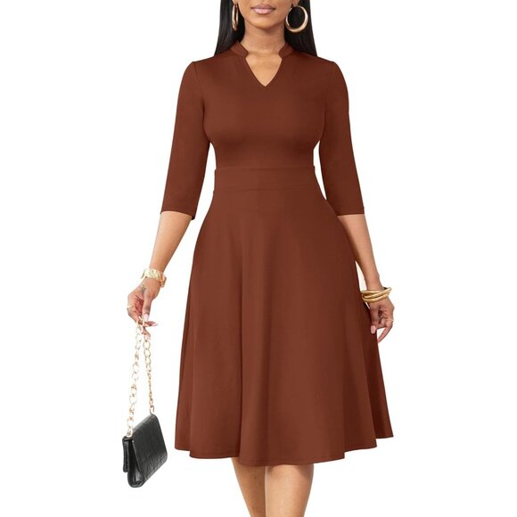 a line dress with puff sleeves Bordeaux Brocade Puff Sleeve Gown– Teuta Matoshi main image 0